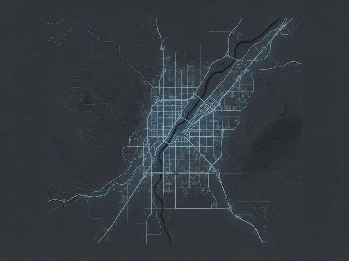 Stylized map of the Reno and Sparks Nevada service region